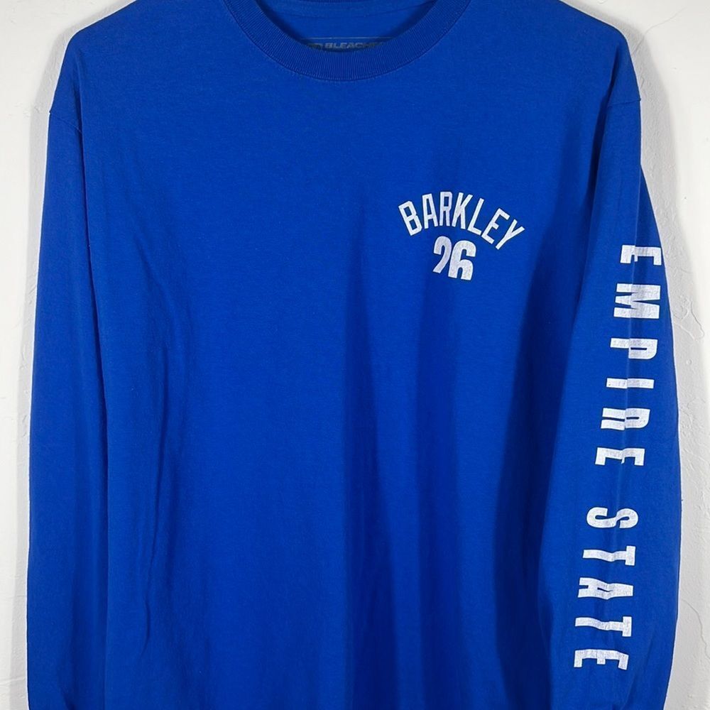 🔥🏈 New York Giants SAQUON BARKLEY #26 NFL Player Long Sleeve‎ Tee - Sz M - EUC